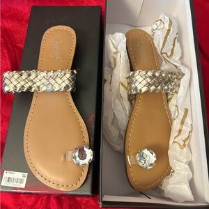 Carlos by Carlos Santana Silver and Tan Sandals